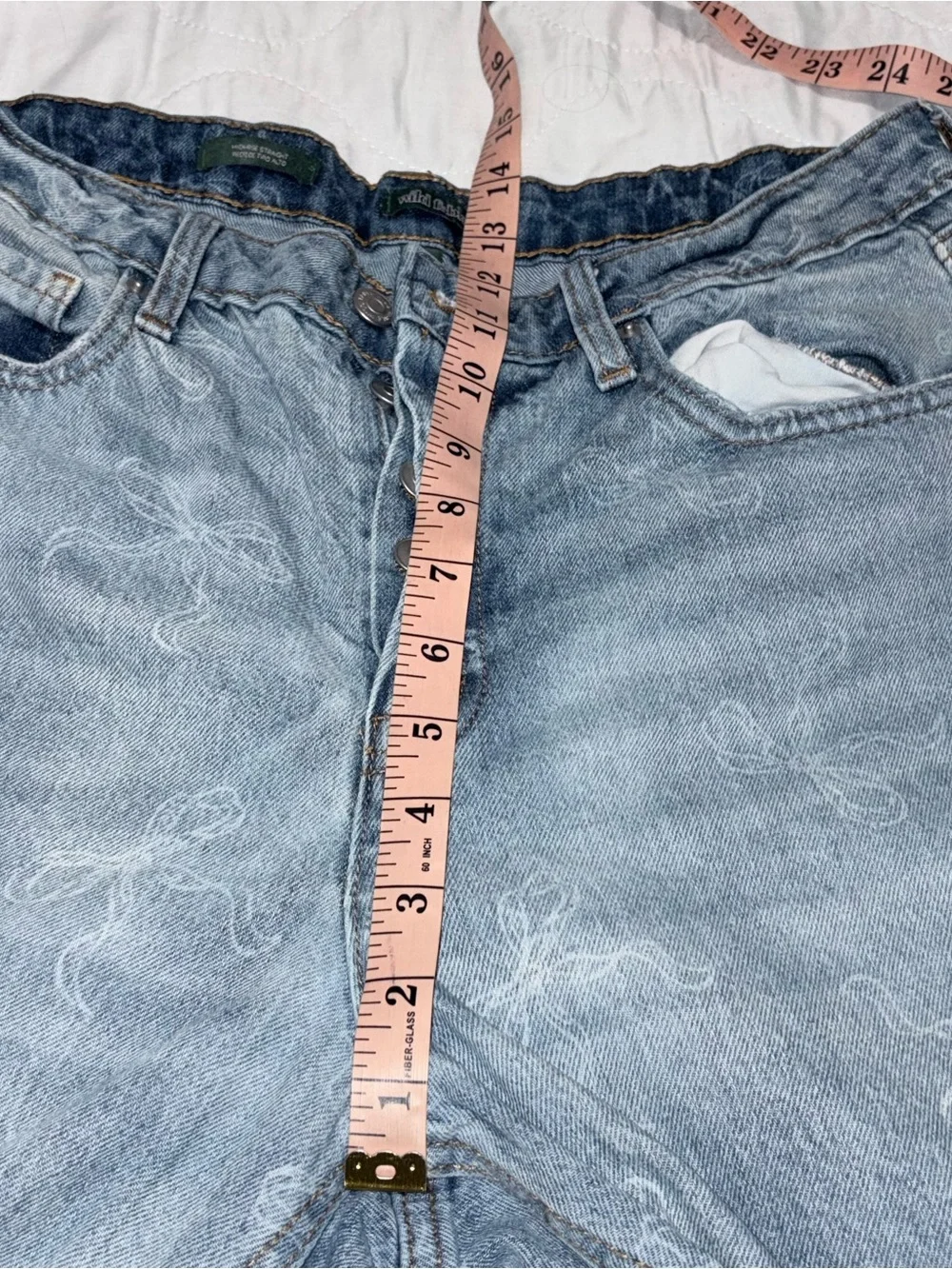 Light Blue High Rise Women’s  Denim Jeans with Ribbon design